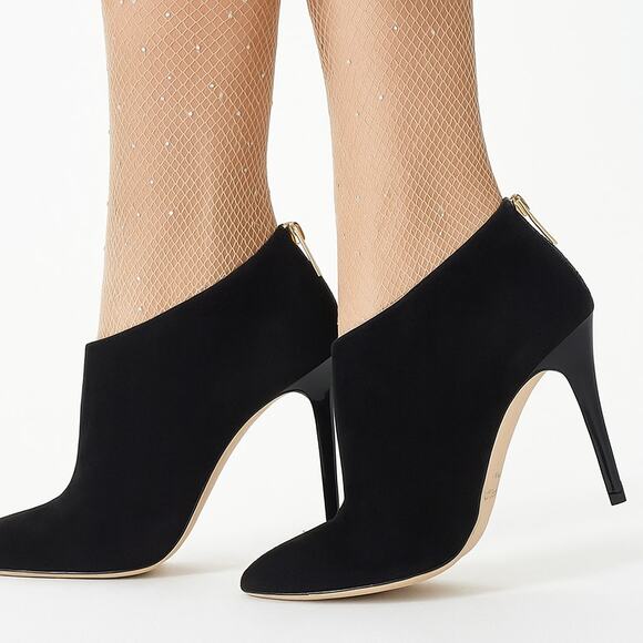 Jimmy Choo Black Suede Ankle Booties with Gold Zipper | Women’s 34.5 (US 4.5) - Picture 15 of 15